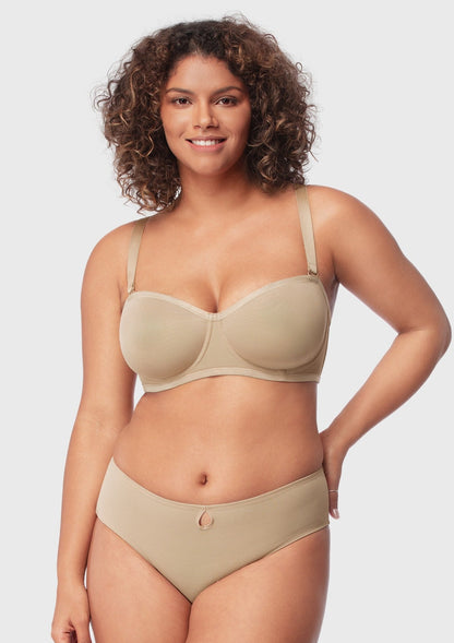 Leopard Unlined Strapless Minimizer Bra
