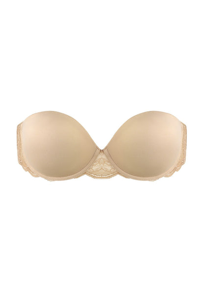 Blossom Mist Lace Trim Clear Back Strap Convertible Strapless Bra