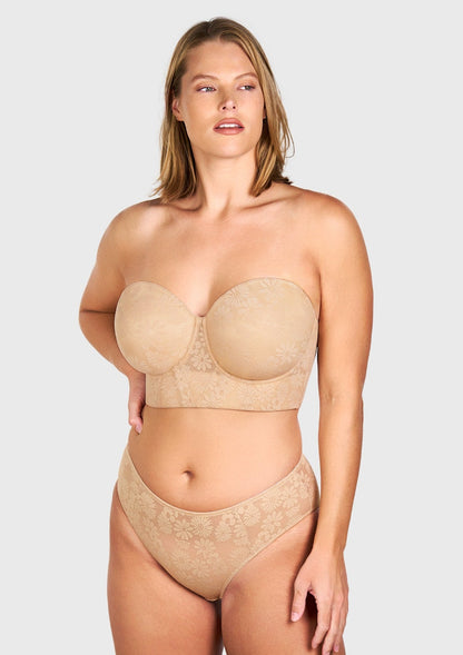 Daisy Lightly Padded Longline Underwire Strapless Balconette Bra
