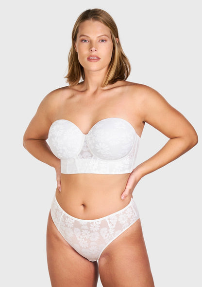 Daisy Lightly Padded Longline Underwire Strapless Balconette Bra