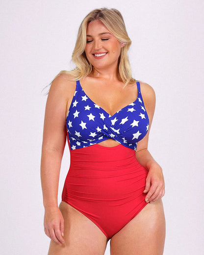Smart Sculpt™ Apex Ribbed Cutout-Front Shaping Swimsuit