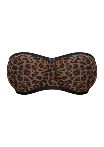 Leopard Unlined Strapless Minimizer Bra