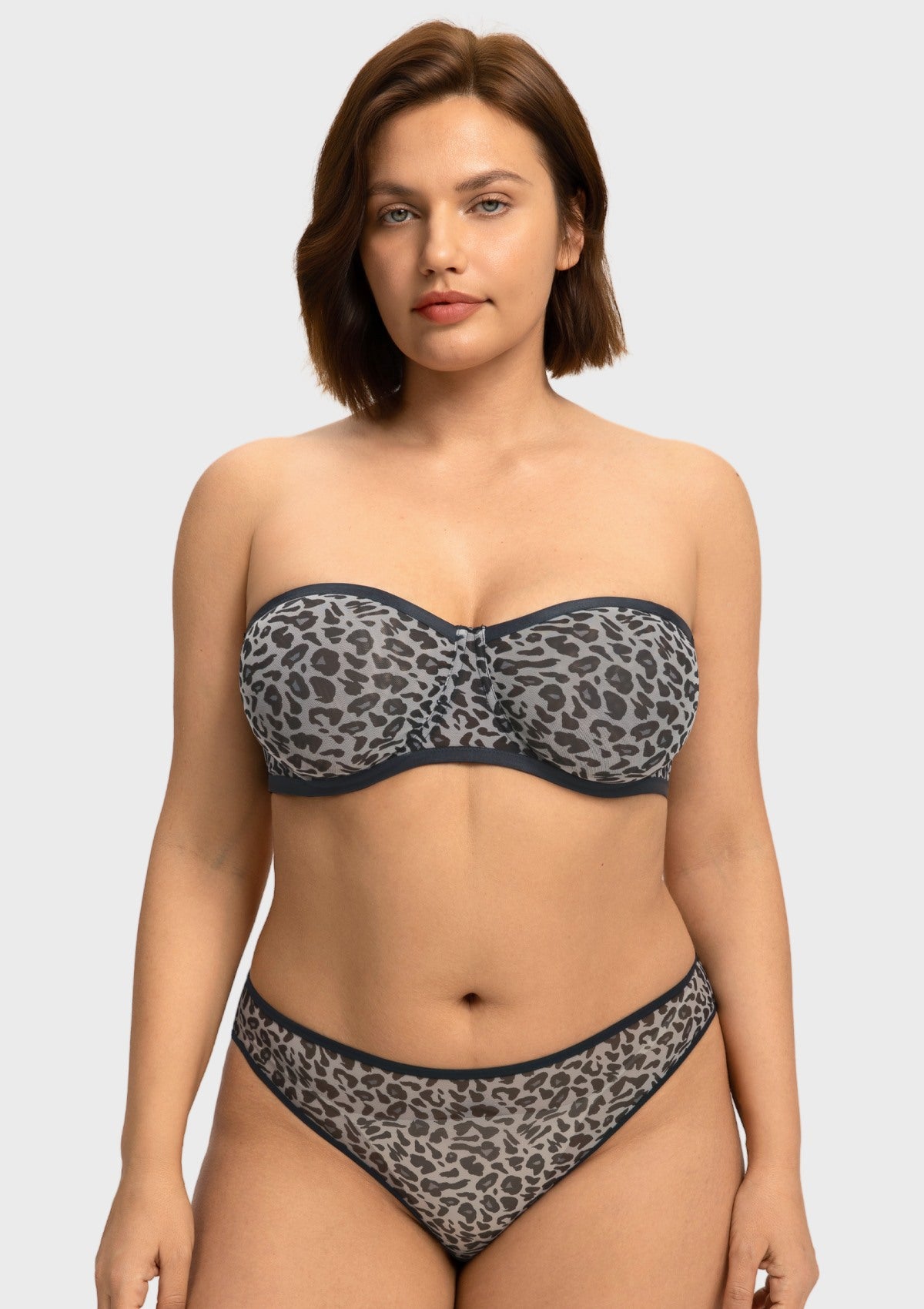 Bella Sheer Mesh Unlined Underwire Strapless Balconette Bra