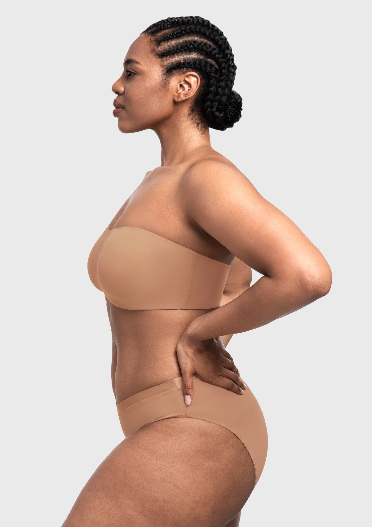 Fiery Unlined Seamless Comfort Underwire Plus Size Bandeau Strapless Coffee Bra