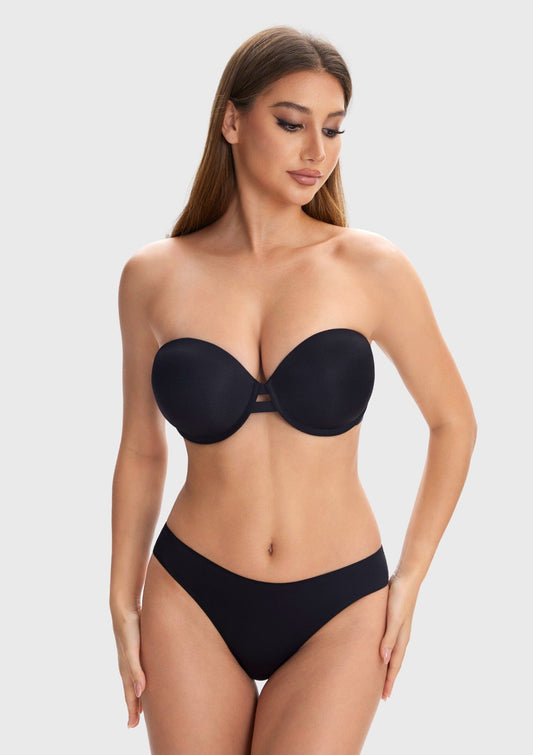 Juliette Bandless Seamless Push Up Strapless Underwire Bra