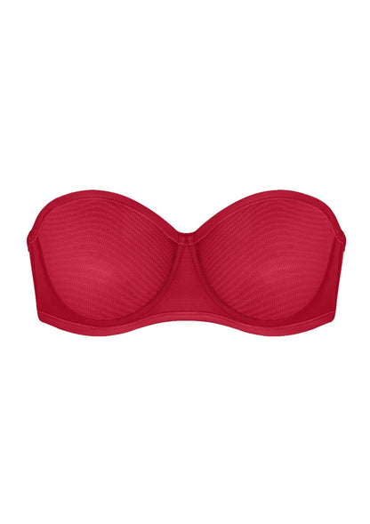 Bella Sheer Mesh Unlined Underwire Strapless Balconette Bra