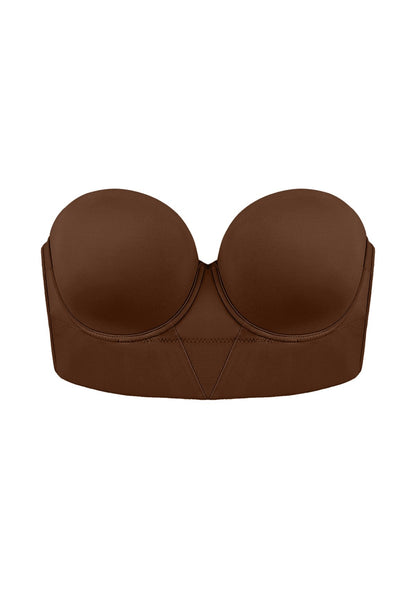 Daisy Smooth Beige Lightly Padded Longline Underwire Strapless Balconette Bra