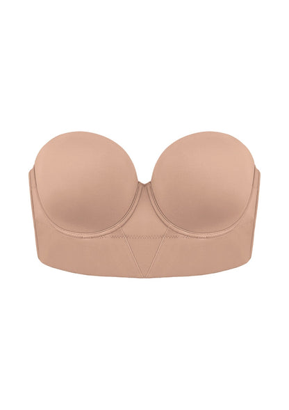 Daisy Smooth Beige Lightly Padded Longline Underwire Strapless Balconette Bra