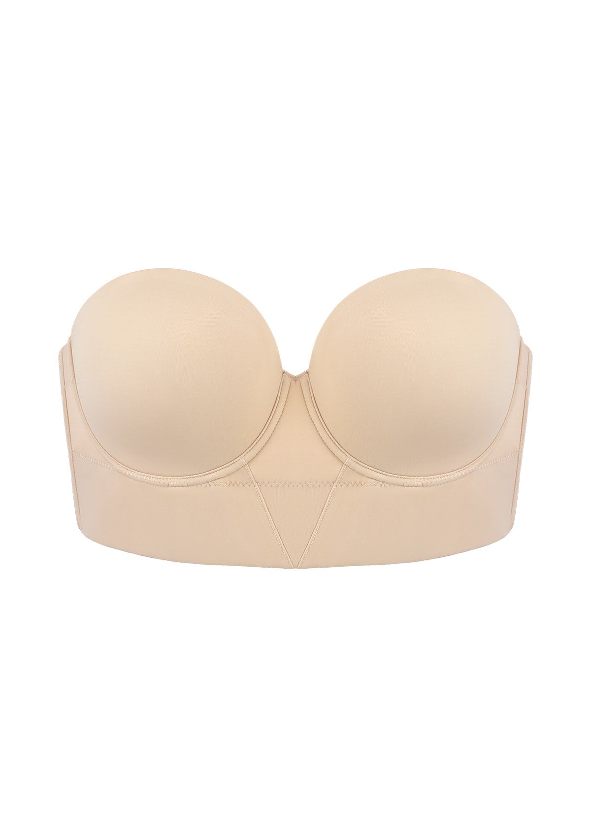 Daisy Smooth Beige Lightly Padded Longline Underwire Strapless Balconette Bra